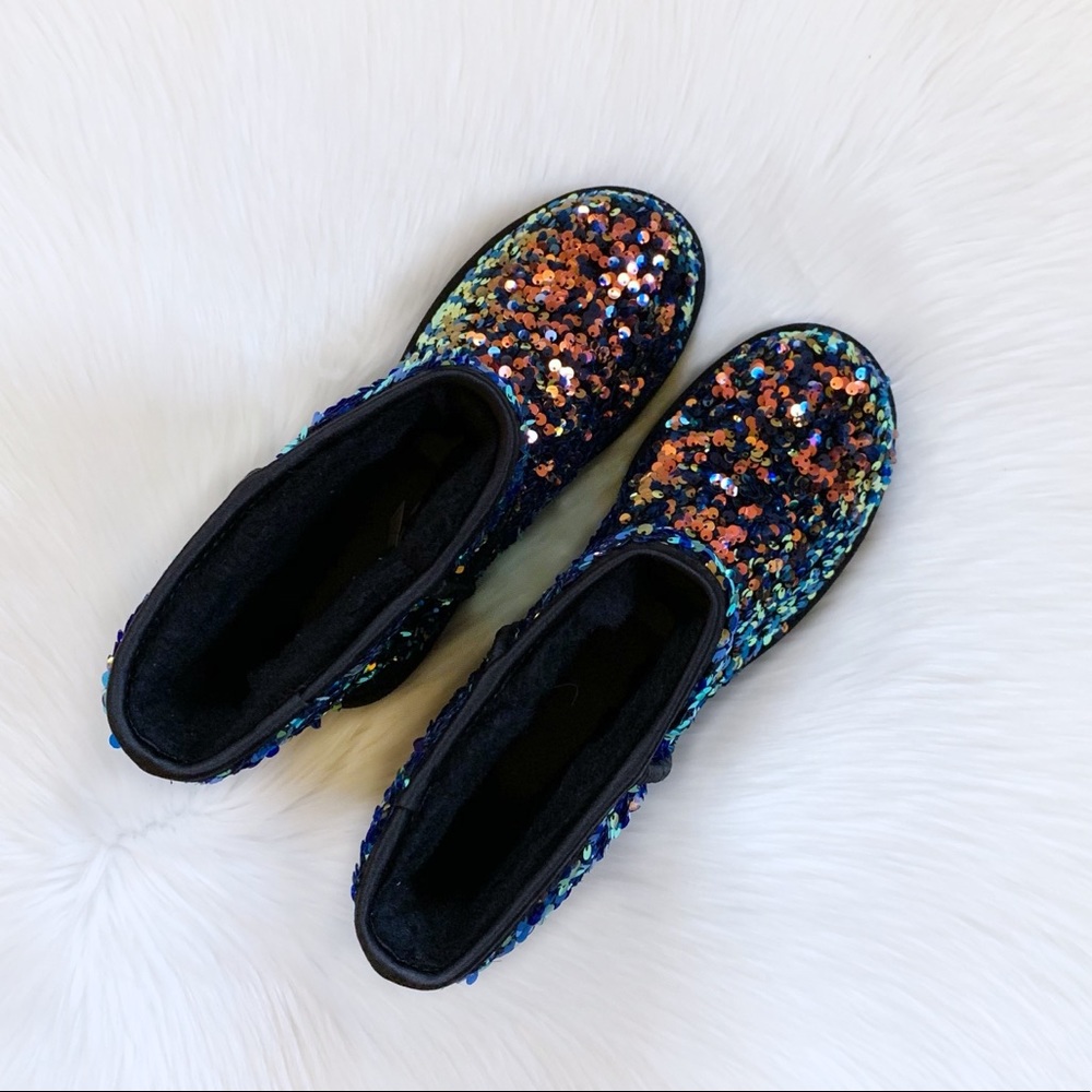 UGG Classic Short Stellar Sequin Boots In Black - Picture 4 of 9